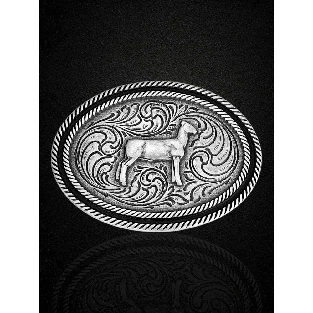 Montana Silversmiths Show Lamb Antiqued Belt Buckle - NEW